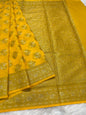 Yellow shade georgatte Banarasi saree