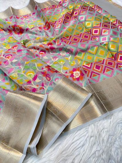 Banarasi kora organza tilfi saree