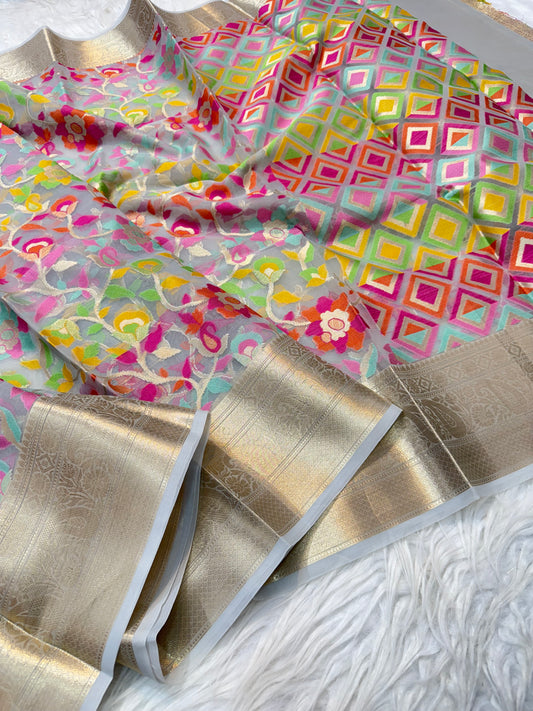 Banarasi kora organza tilfi saree