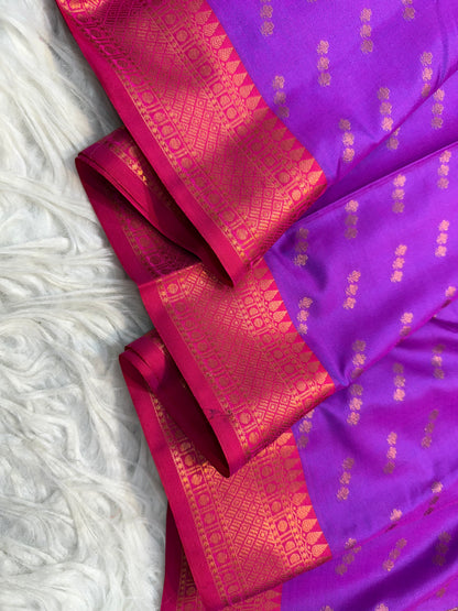 Magenta royal pink  shade premium soft silk Banarasi saree