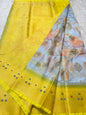 multicolour Dupion silk digital print Banarasi saree