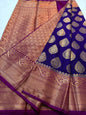 Nevy & Magenta Dupion Silk Banarasi Saree