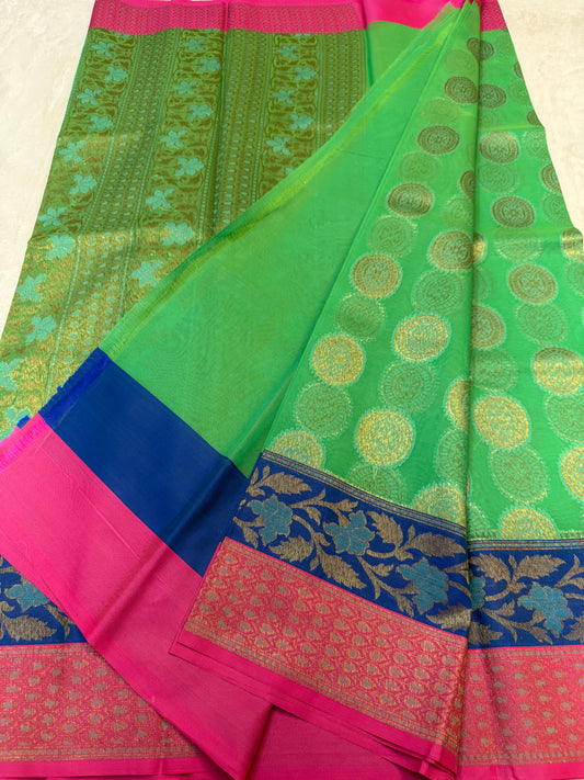 Multicolour shade kora silk premium Banarasi saree