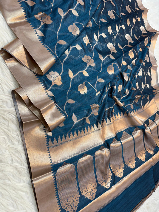 Banarasi semi tusar silk saree