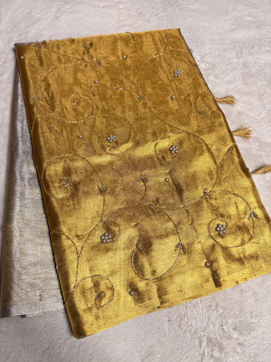 Sona chandi tissue premium handwork designer Banarasi saree