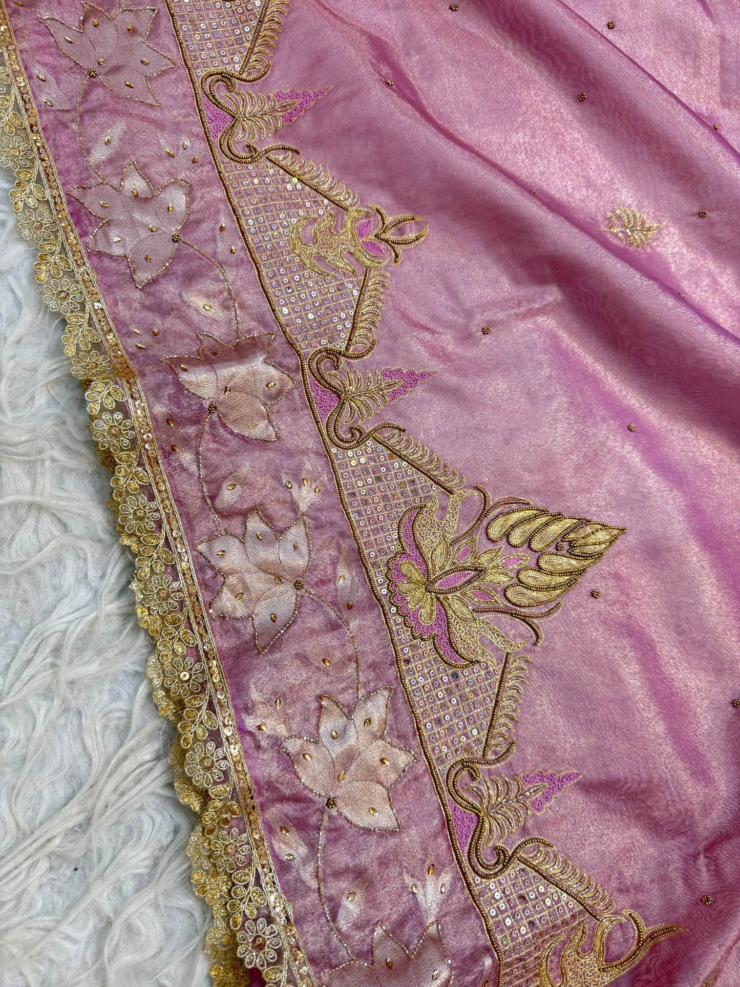 Tissue Aari Work Banarasi silk saree