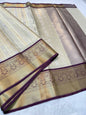 Off white & magenta shade Kanchi silk premium Banarasi saree