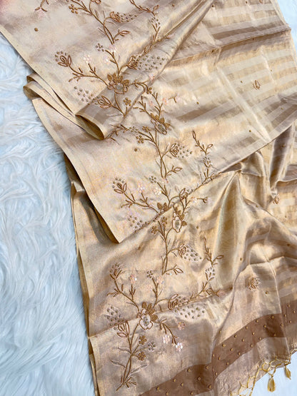 Tissue handwork Banarasi silk saree