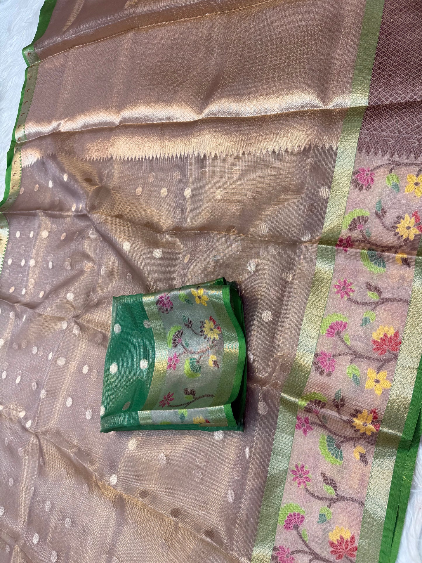tissue kota paithani border banarasi saree
