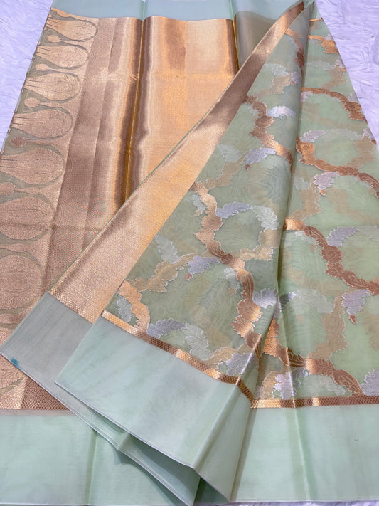 Banarasi kora organza alfi saree