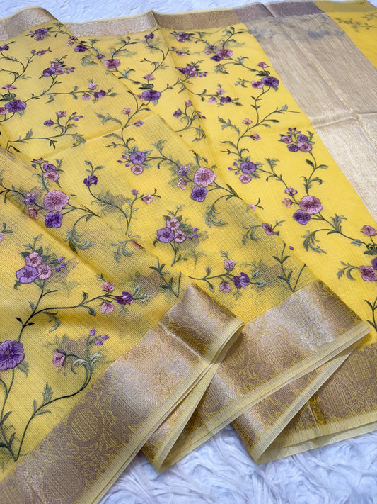 Kota fancy embroidery Banarasi saree