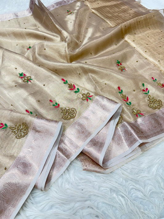 Tissue Kota handwork Banarasi Sarees