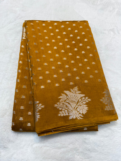 Bronze shade raw mango premium Banarasi saree
