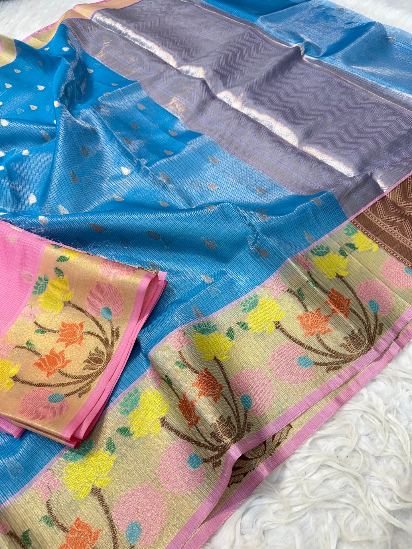 tissue kota paithani border banarasi saree