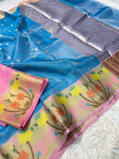 tissue kota paithani border banarasi saree