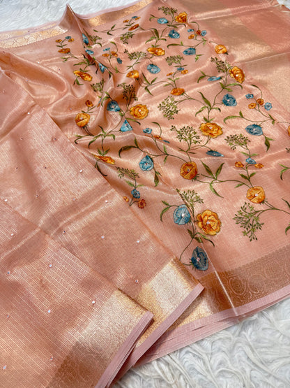 Banaras tissue kota fancy work saree