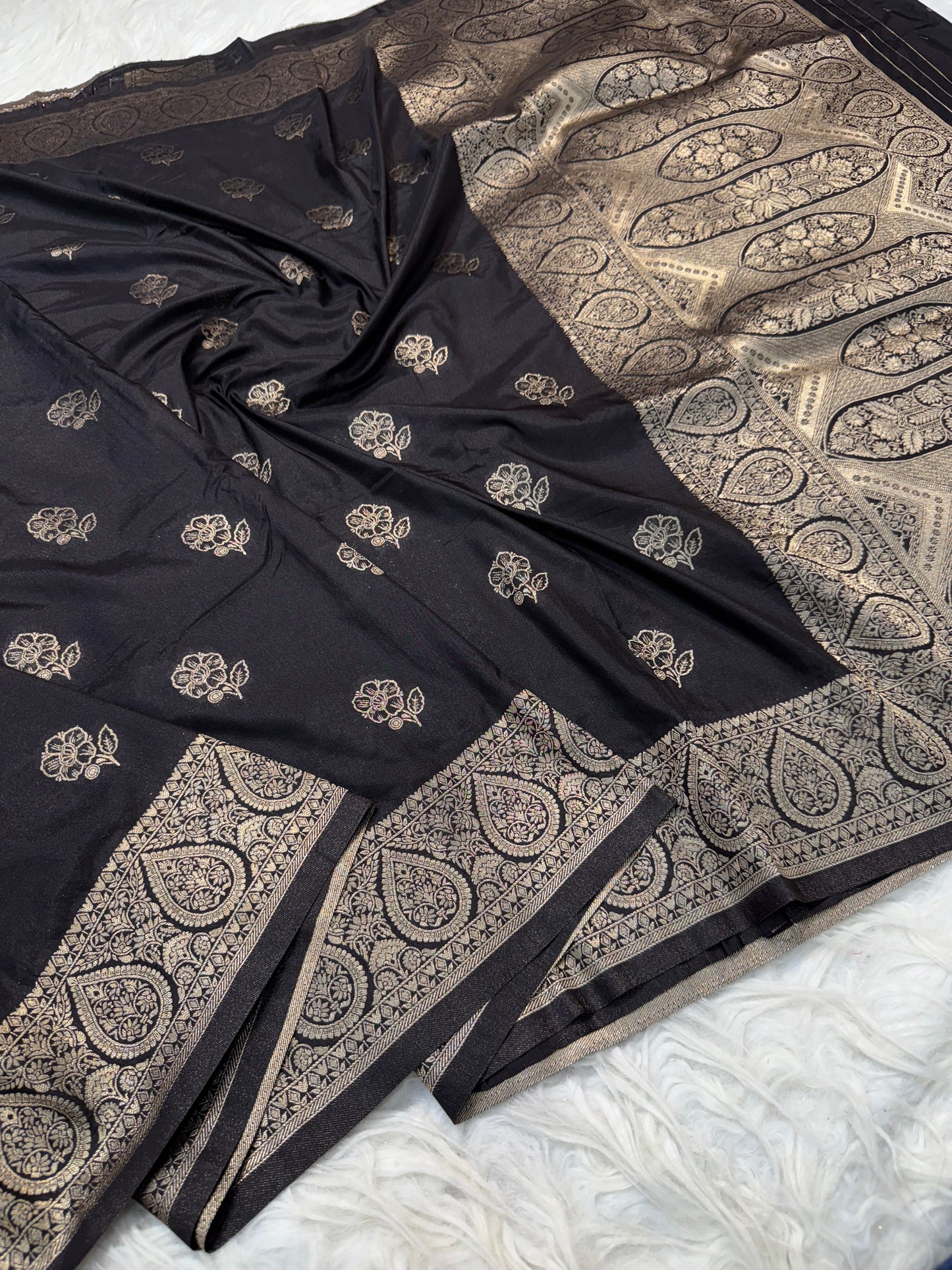 Black premium soft silk  saree