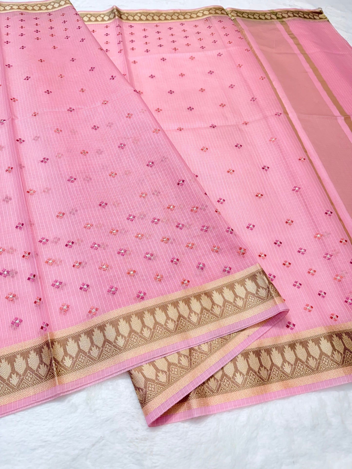 Pink shade kota designer embroidery Banarasi saree