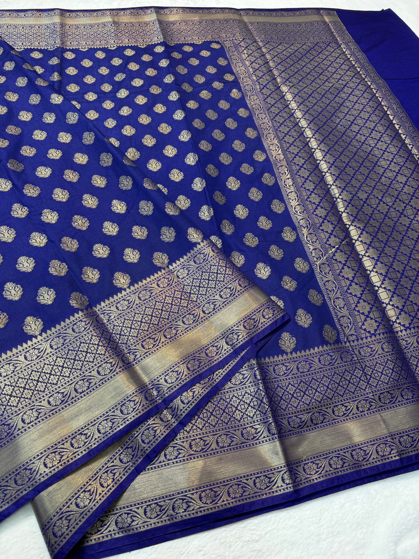 Blue shade Dupion Silk Banarasi Saree 