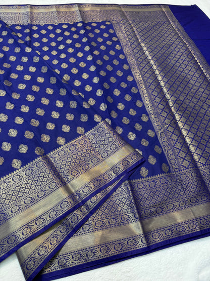 Blue shade Dupion Silk Banarasi Saree 