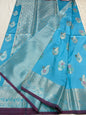 Firozi Soft Silk  Premium Banarasi Saree