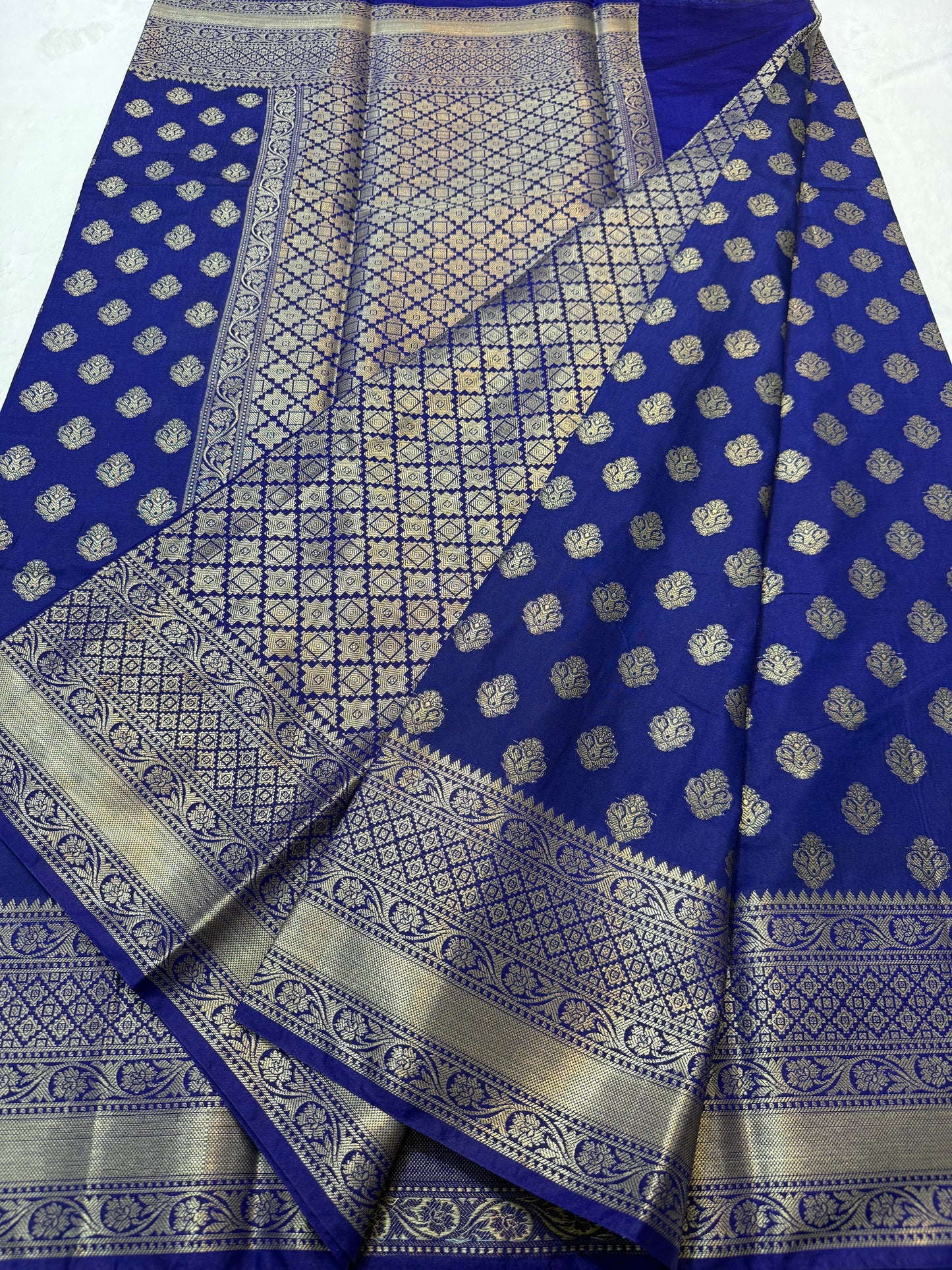 Blue shade Dupion Silk Banarasi Saree 