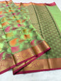 Multicolour shade kora organza Banarasi saree