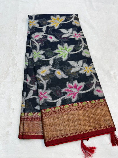 Multicolour cotton silk premium Banarasi saree