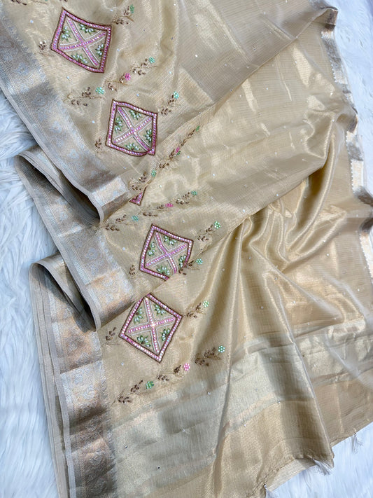 Tissue Kota handwork Banarasi Sarees