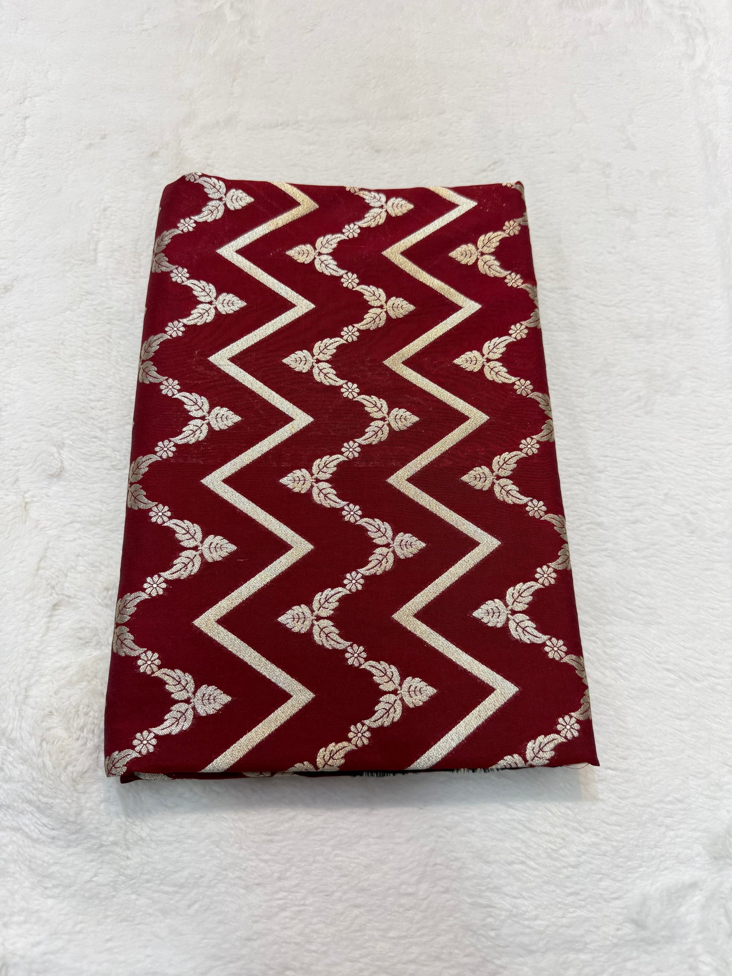 Maroon shade katan Banarasi silk Saree