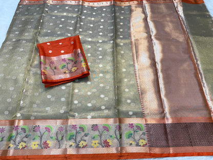 tissue kota paithani border banarasi saree