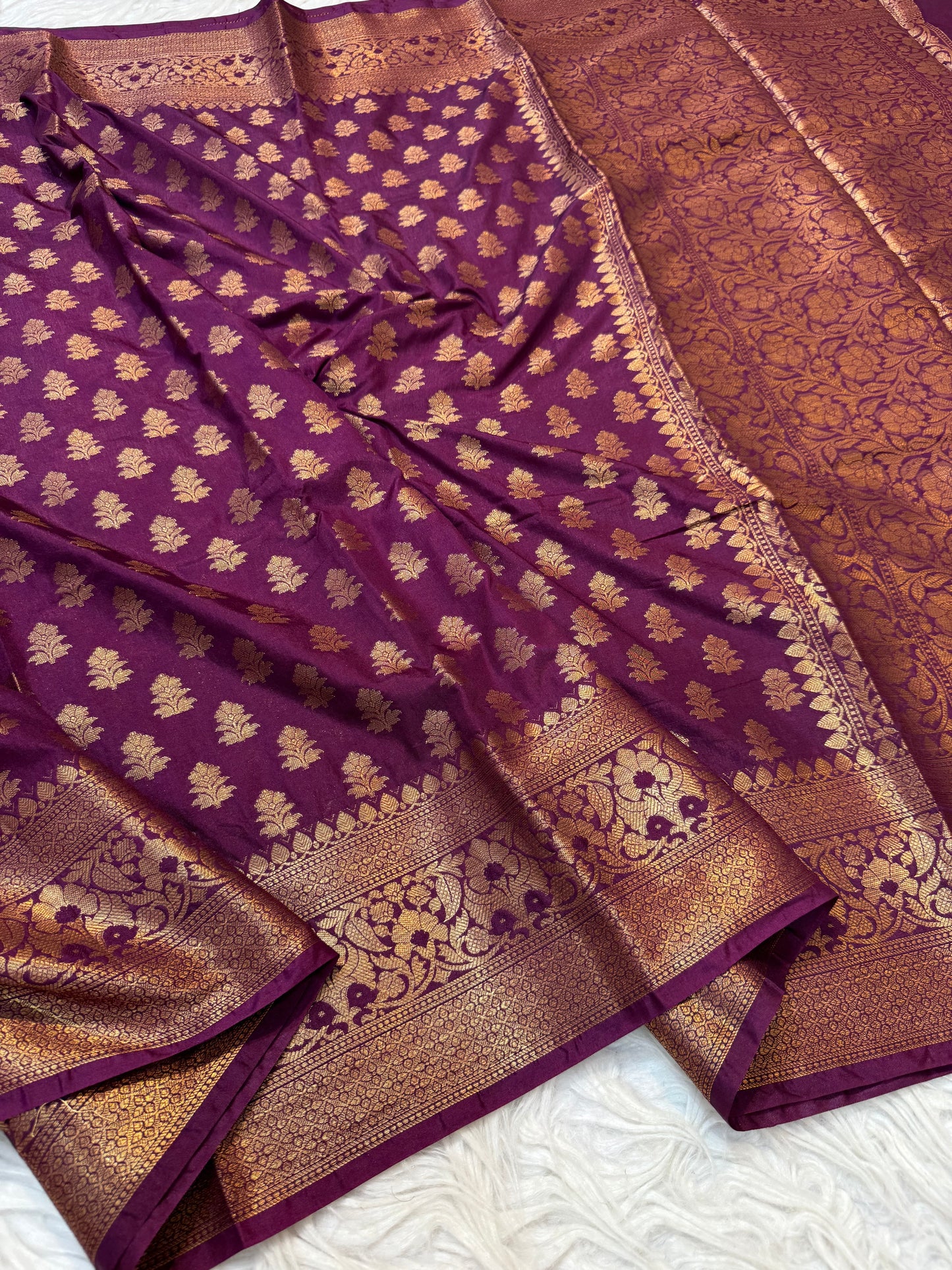 Magenta shade  Dupion Silk Banarasi Saree