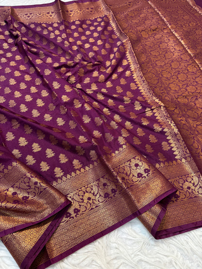 Magenta shade  Dupion Silk Banarasi Saree