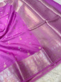 Royal pink shade  Raw mango soft silk banarasi saree