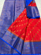Red royal blue shade Dupion Silk premium Banarasi Saree