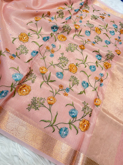 Banaras tissue kota fancy work saree