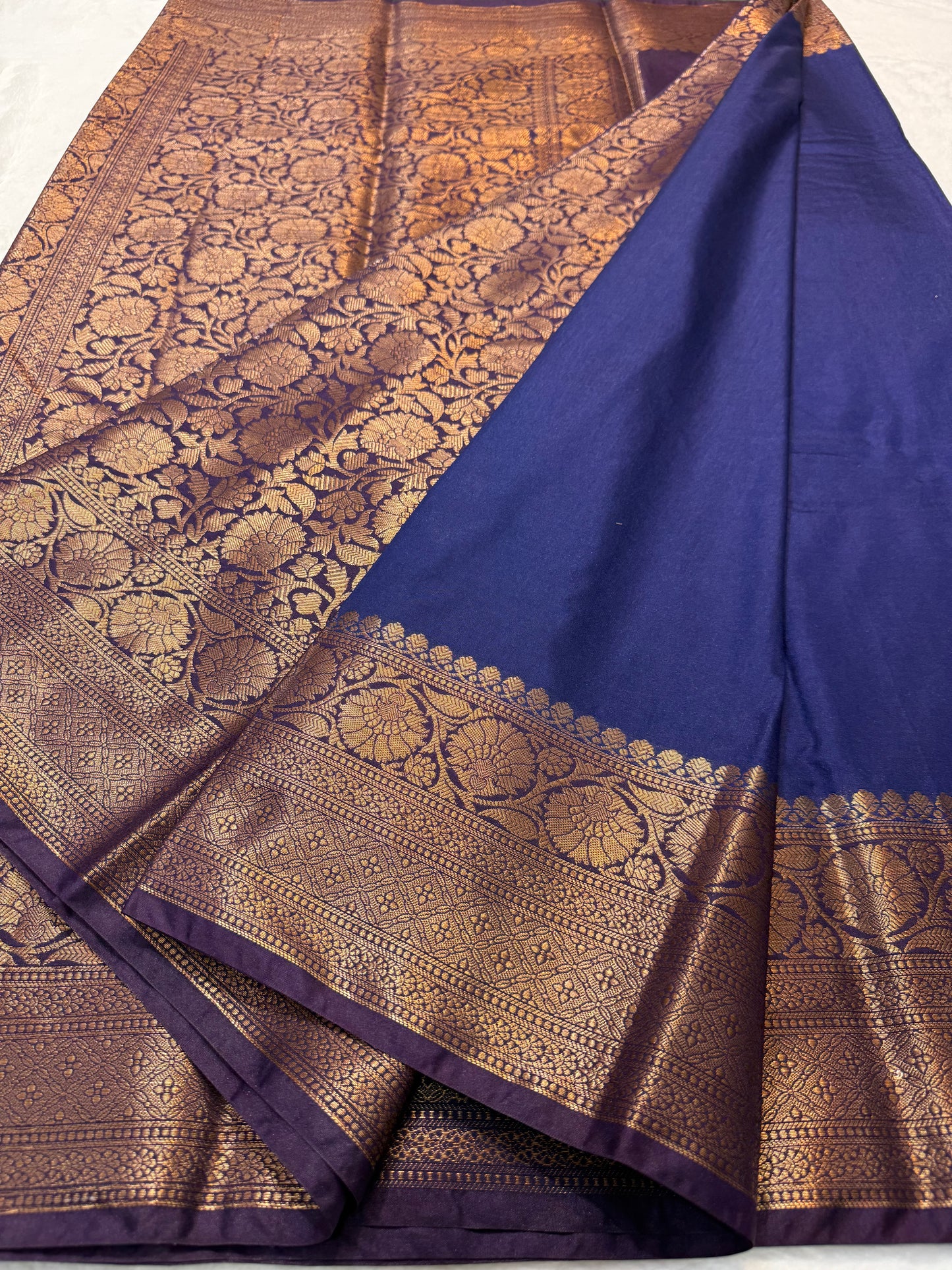 Blue shade Dupion silk premium Banarasi saree