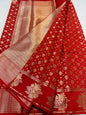 Red shade Raw mango soft silk banarasi saree