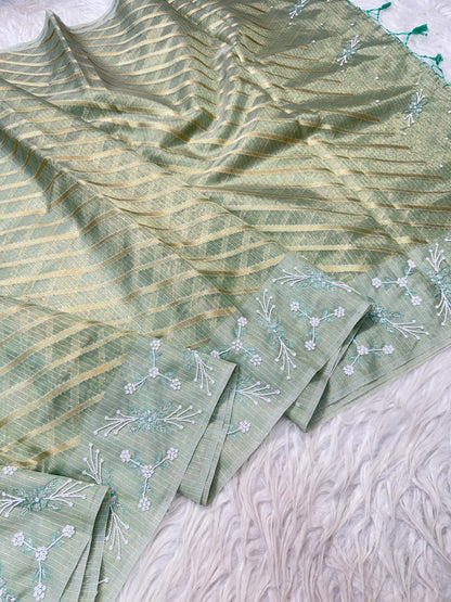 Tissue kota handwork Banarasi silk saree