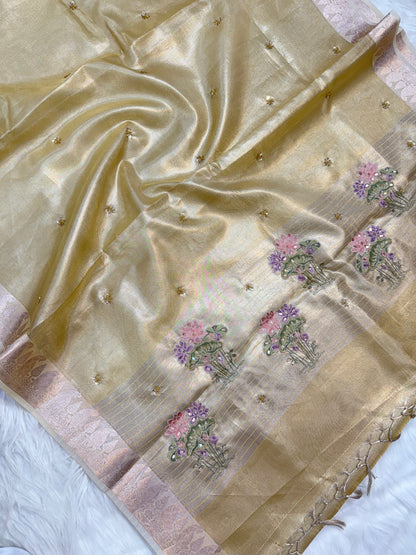Banaras tissue kota fancy work saree