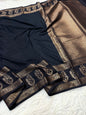 Black shade georgette Banarasi saree