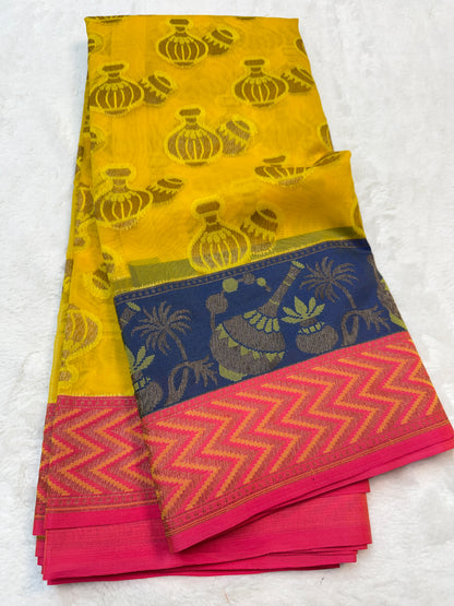Multicolour shade kora silk premium Banarasi saree