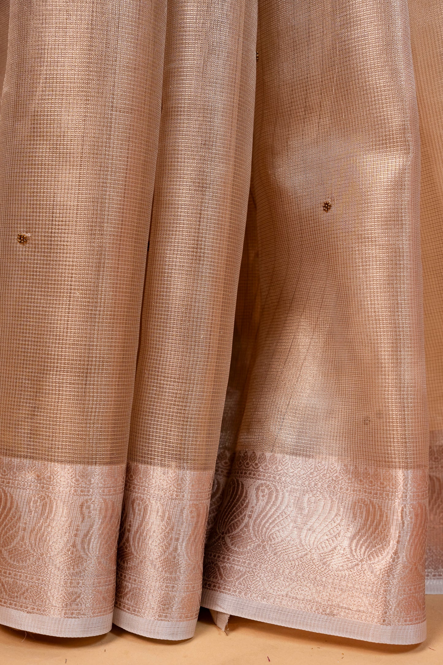 Beige shade tissue designer hand work Banarasi saree