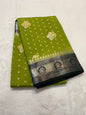 Pista green & bottle green shade raw mango Banarasi premium Banarasi saree
