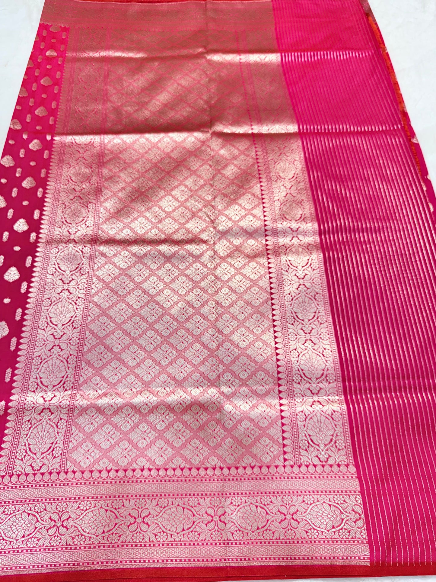 Royal pink shade katan Banarasi silk Saree