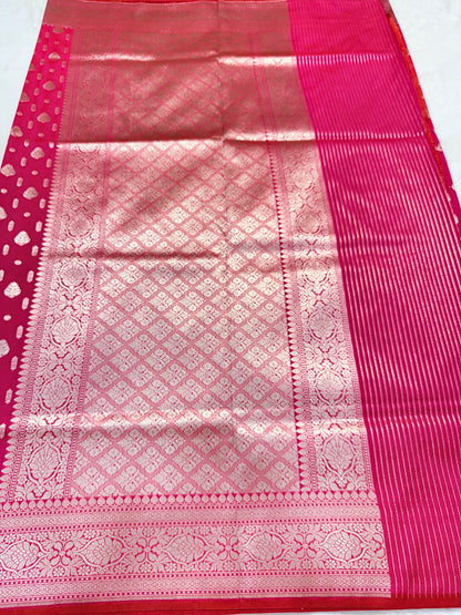 Royal pink shade katan Banarasi silk Saree