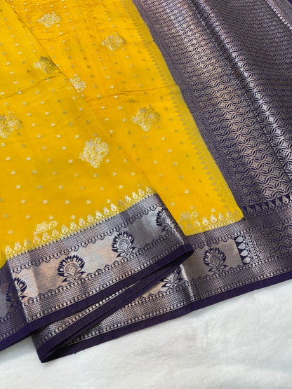 Mango & magenta shade raw mango Banarasi premium Banarasi saree