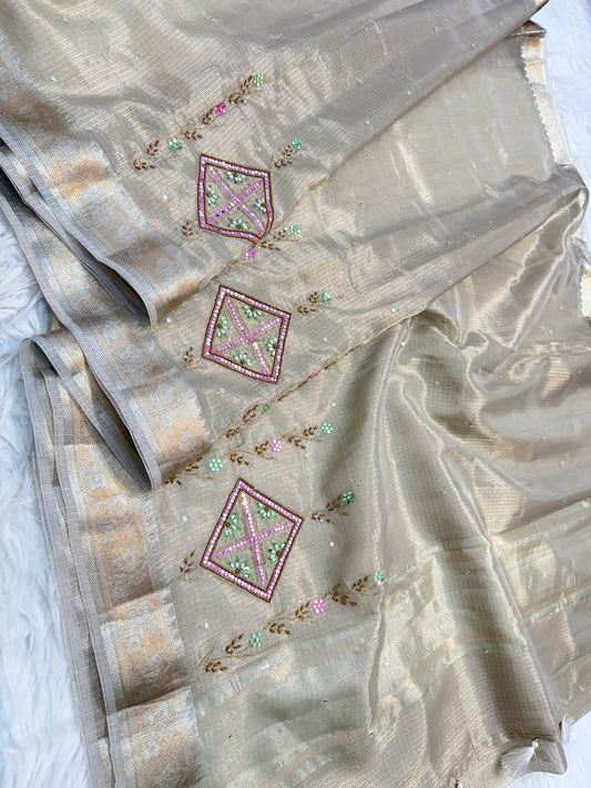 Tissue Kota handwork Banarasi Sarees