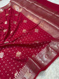 Maroon shade  Raw mango soft silk banarasi saree