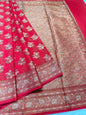 Red shade georgatte Banarasi saree